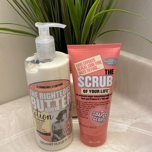Soap and glory body lotion and scrub